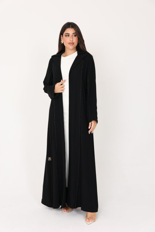 Abaya Blazer Fabric Crape Black Handmaid - 8365 - Image 7