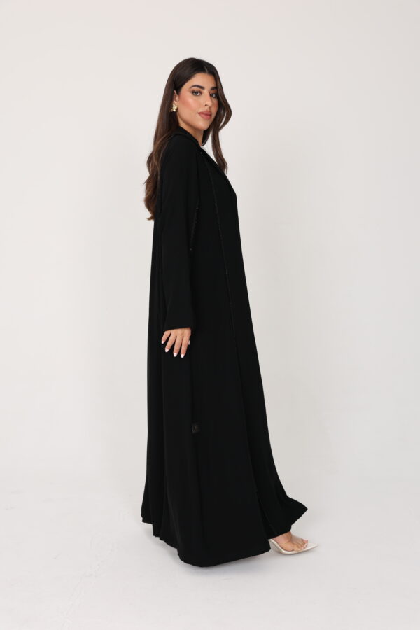 Abaya Blazer Fabric Crape Black Handmaid - 8365 - Image 3