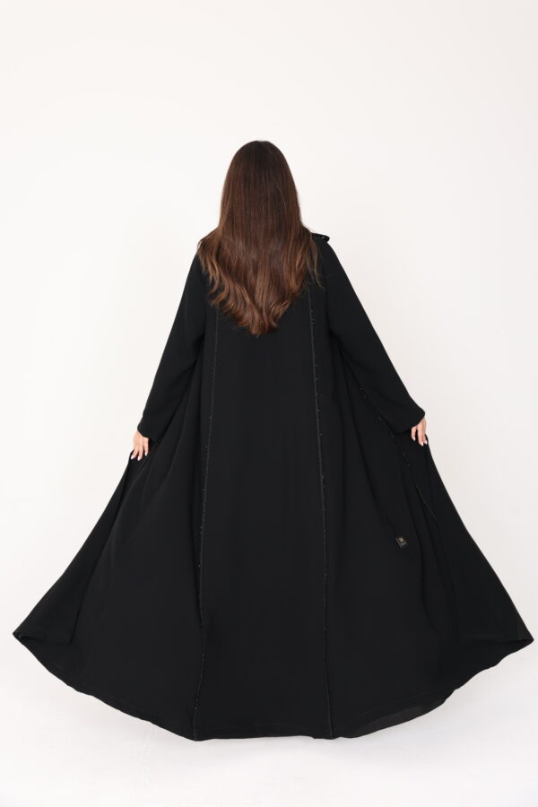 Abaya Blazer Fabric Crape Black Handmaid - 8365 - Image 4