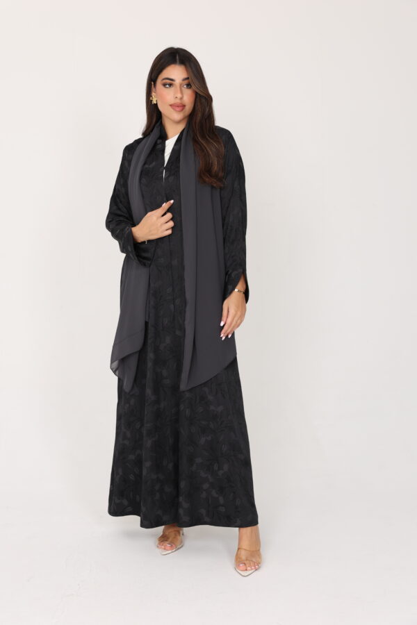 Summer Collection Abaya Black Colour - 8374 - Image 4