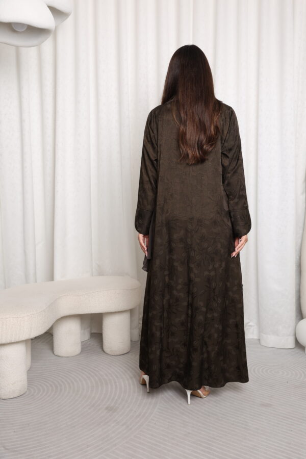 Summer Collection Abaya Dark Olive Colour - 8375 - Image 5
