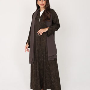 Summer Collection Abaya Dark Olive Colour - 8375