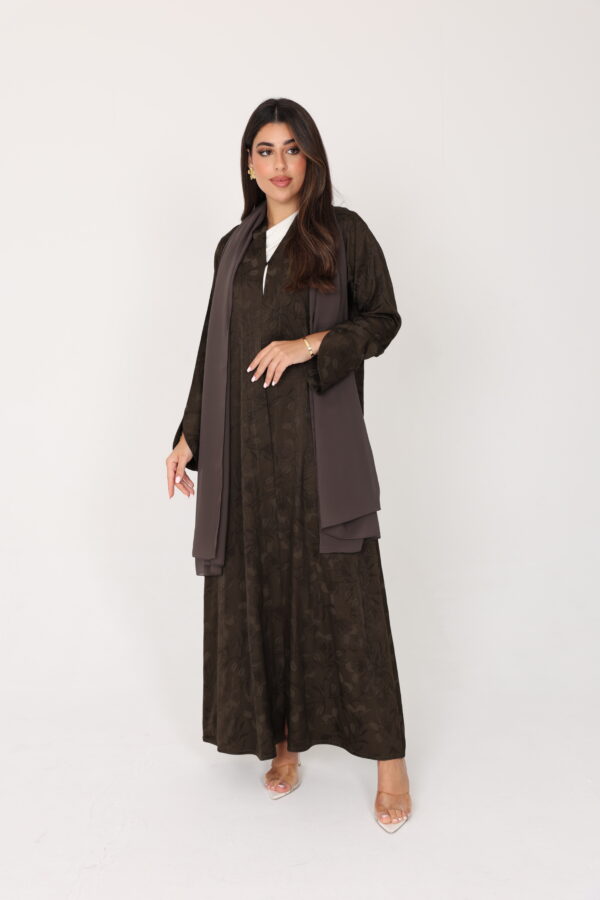 Summer Collection Abaya Dark Olive Colour - 8375